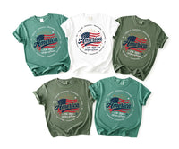 Personalized 4th of July Family Shirt, Custom Name America Flag Tee, Matching USA 250 Years Outfit, Patriotic Crew Tee, Custom Family Gift