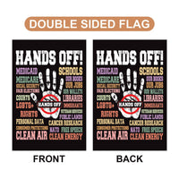 Hands Off Protest Garden Flag, Double Sided, Resist Hate Flag, Anti-Trump Flag, Women's Rights Flag, Resist Racism Flag, Resist Fascism Flag