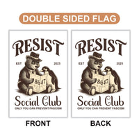 Bears Penguins RESIST Garden Flag, 12x18 Inch Double Sided, Resist Hate Flag, Anti-Trump, Funny Anti-Trump Anti-Elon Flag, Political Flag