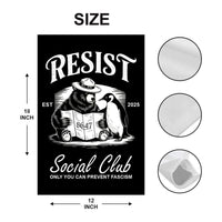 Bears Penguins RESIST Garden Flag, 12x18 Inch Double Sided, Resist Hate Flag, Anti-Trump, Funny Anti-Trump Anti-Elon Flag, Political Flag