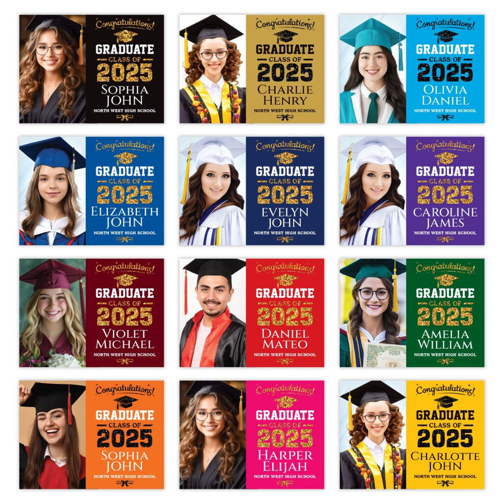 Personalized Graduation Yard Sign 2025 with Photo - Grad Sign, Class of 2025, Custom Graduation 2025 Yard Sign with Metal H-Stake
