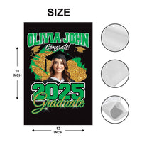 Personalized College Graduation Garden Flag, Double Sided Custom School, University Logo, Class of 2025 Yard Sign, Graduate Celebration Flag