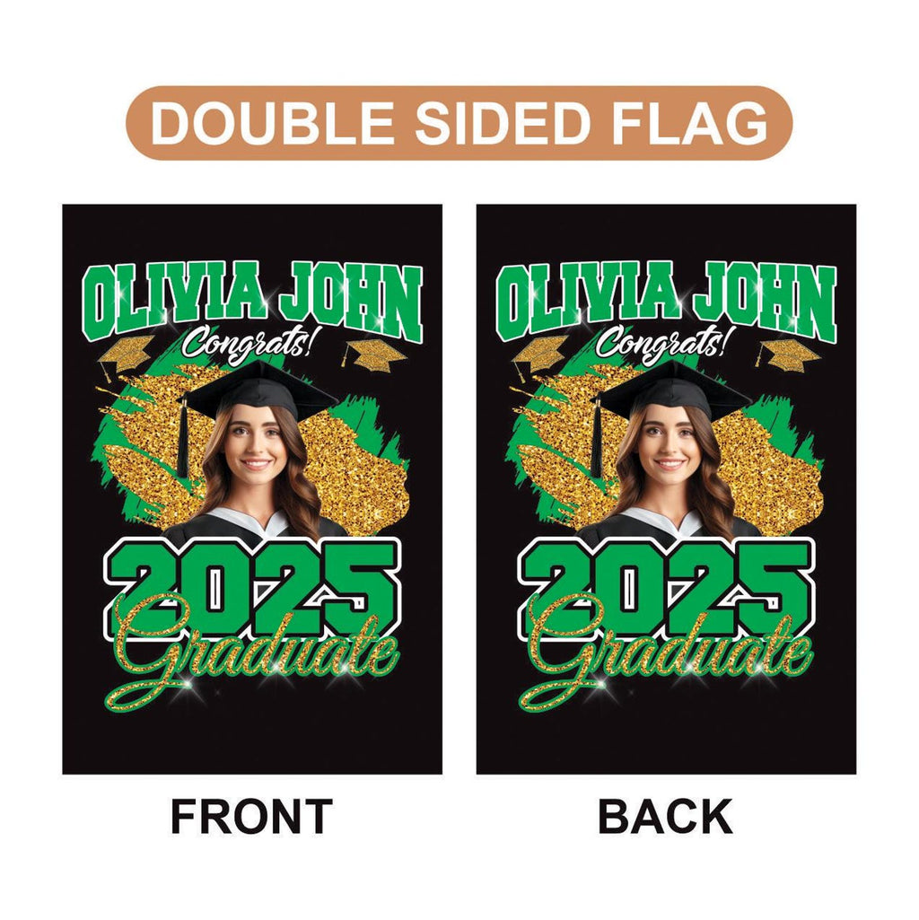 Personalized College Graduation Garden Flag, Double Sided Custom School, University Logo, Class of 2025 Yard Sign, Graduate Celebration Flag