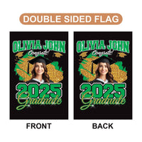 Personalized College Graduation Garden Flag, Double Sided Custom School, University Logo, Class of 2025 Yard Sign, Graduate Celebration Flag