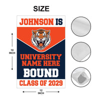 Personalized College Bound Garden Flag, Double Sided Future Graduate Custom Decor, University Bound Yard Sign, Class of 2025 Graduation Flag