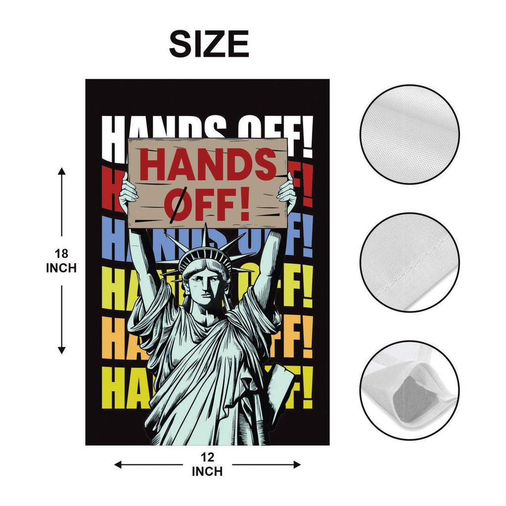 Hands Off Our Democracy Garden Flag, Double Sided, Resist Hate Flag, Anti-Trump Flag, Statue of Liberty, Resist Racism, Resist Fascism Flag