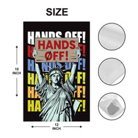 Hands Off Our Democracy Garden Flag, Double Sided, Resist Hate Flag, Anti-Trump Flag, Statue of Liberty, Resist Racism, Resist Fascism Flag