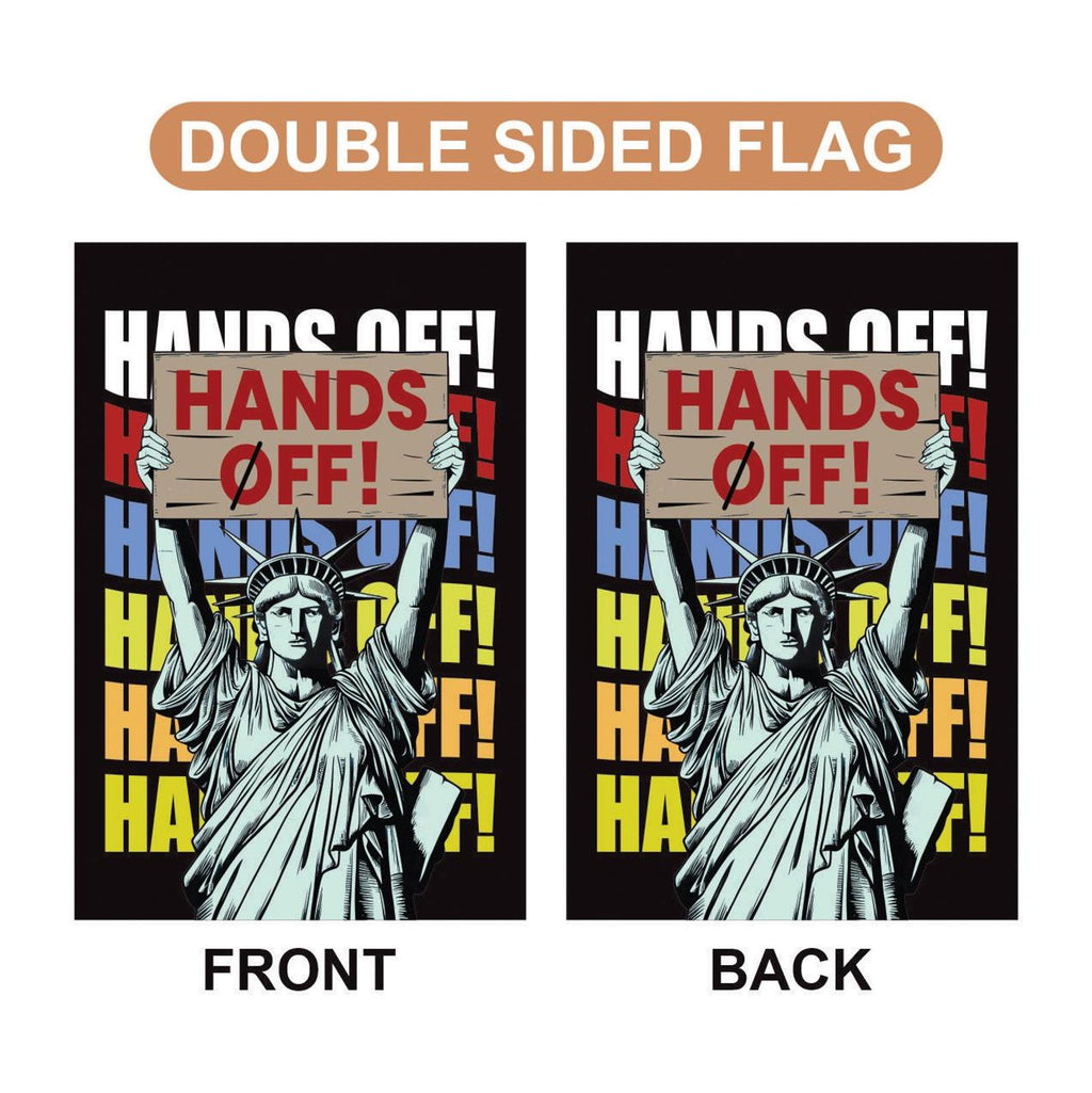 Hands Off Our Democracy Garden Flag, Double Sided, Resist Hate Flag, Anti-Trump Flag, Statue of Liberty, Resist Racism, Resist Fascism Flag