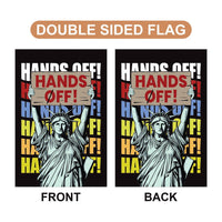 Hands Off Our Democracy Garden Flag, Double Sided, Resist Hate Flag, Anti-Trump Flag, Statue of Liberty, Resist Racism, Resist Fascism Flag