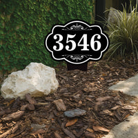 Personalized Address Plaque Yard Sign 10” x 14” - Rust-free Aluminum Address Sign, House Number Sign Plate for Lawn with Integrated Stake