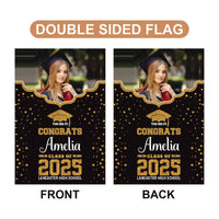 Personalized College Graduation Garden Flag, Double Sided Custom School, University Logo, Class of 2025 Yard Sign, Graduate Celebration Flag
