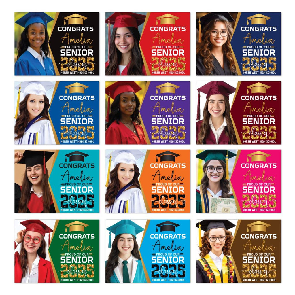 Personalized Graduation Yard Sign 2025 with Photo - Grad Sign, Class of 2025, Custom Graduation 2025 Yard Sign with Metal H-Stake