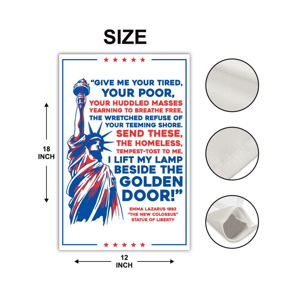 Statue of Liberty Garden Flag, 12x18 Inch Double Sided, Anti-Trump Flag, Human Rights Flag, Anti Racism Flag, Lady Liberty Flag
