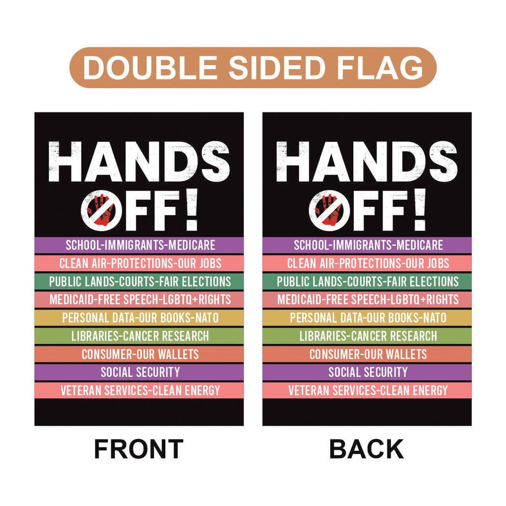 Hands Off Protest Garden Flag, Double Sided, Resist Hate Flag, Anti-Trump Flag, Women's Rights Flag, Resist Racism Flag, Resist Fascism Flag