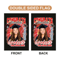 Personalized Graduation Garden Flag with Photo, Double Sided, Custom Name & School, Graduation Decoration 2025 Yard Sign, Class of 2025 Flag