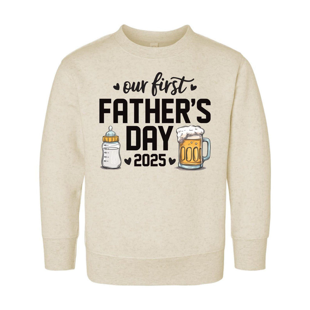 Our First Father’s Day Onesie, Baby Bodysuit, Baby Shirt, Toddler Sweatshirt, Personalized First Fathers Day Gift, Cute Bottle & Beer Outfit