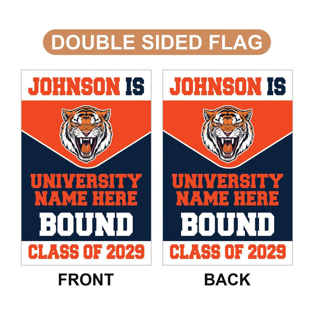 Personalized College Bound Garden Flag, Double Sided Future Graduate Custom Decor, University Bound Yard Sign, Class of 2025 Graduation Flag