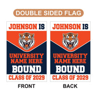 Personalized College Bound Garden Flag, Double Sided Future Graduate Custom Decor, University Bound Yard Sign, Class of 2025 Graduation Flag