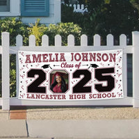 Graduation 2025 Personalized Banner, Congratulations Photo Banner, Graduation Party, Class of 2025, Graduation Vinyl Banner Metal Grommets