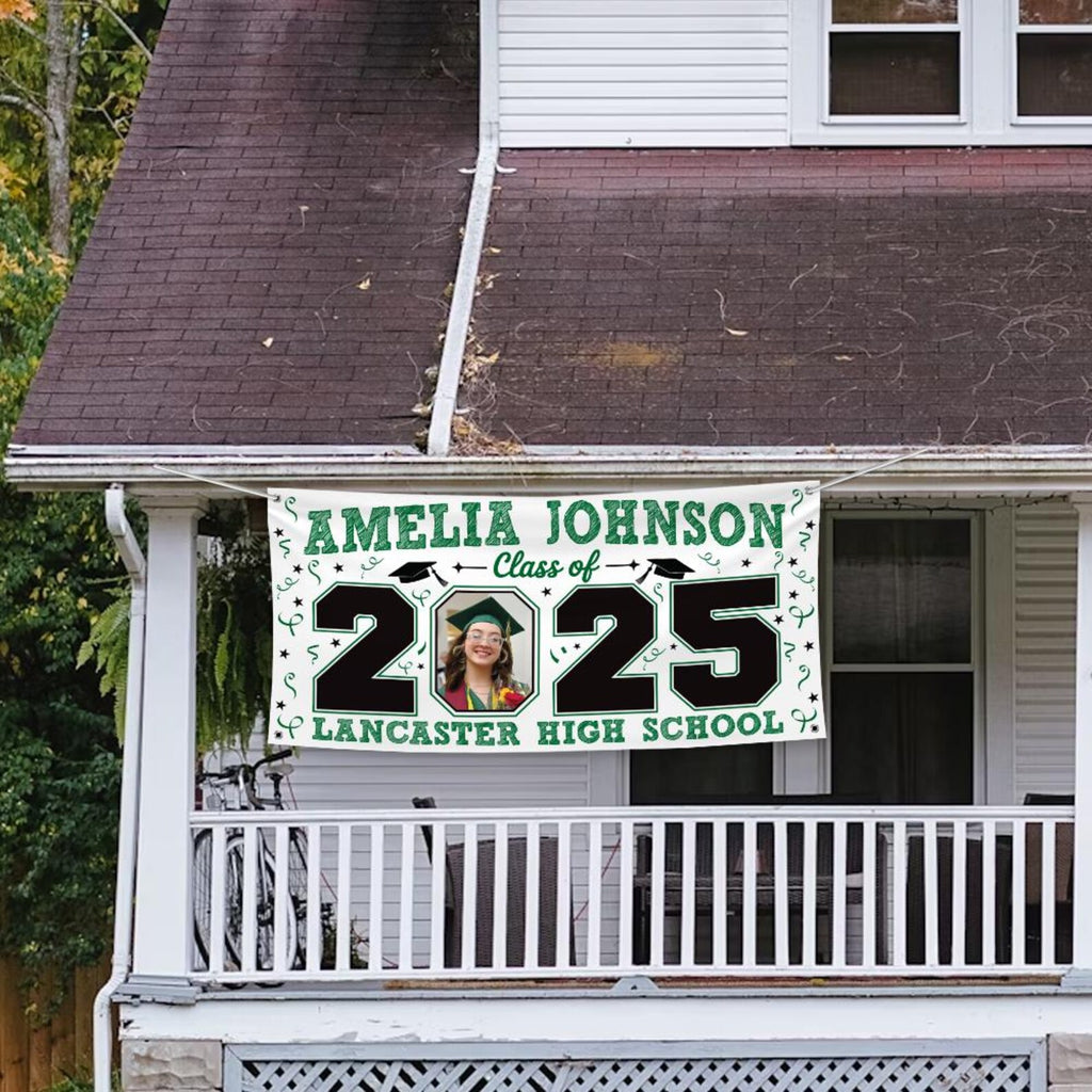 Graduation 2025 Personalized Banner, Congratulations Photo Banner, Graduation Party, Class of 2025, Graduation Vinyl Banner Metal Grommets
