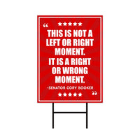 Senator Cory Booker Protest Yard Sign - Resist Hate Lawn Sign, Anti-Trump, Resist Racism, Resist Fascism Yard Sign with Metal H-Stake