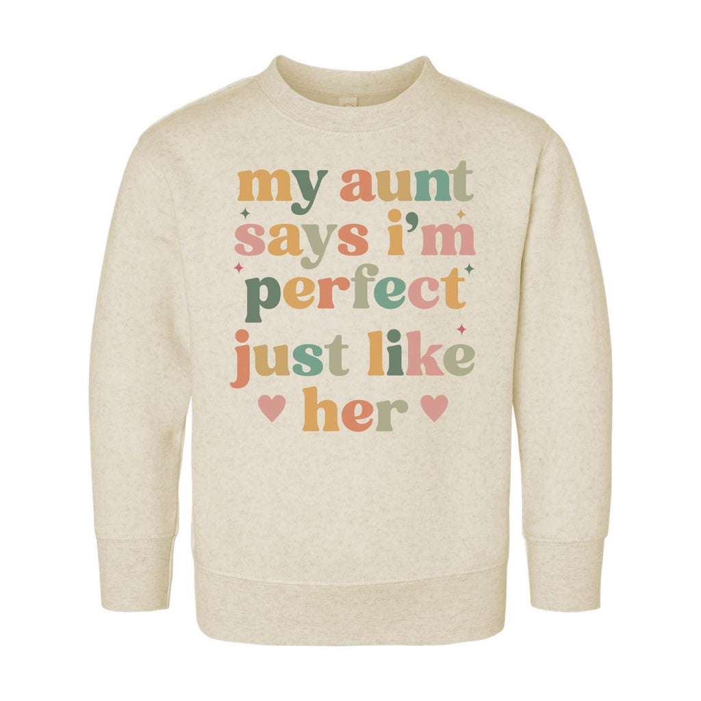 My Aunt Says I'm Perfect Onesie, Baby Bodysuit, Baby Shirt, Toddler Sweatshirt - Auntie's Bestie Boho Outfit, Baby Gift, Auntie's Favorite