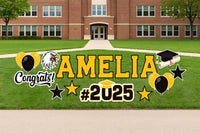 Personalized Graduation Yard Sign Letters 17", Custom Graduation Yard Cutouts Congratulations Grad 2025 Yard Décor With Metal Stakes