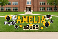 Personalized Graduation Yard Sign Letters 17", Custom Graduation Yard Cutouts Congratulations Grad 2025 Yard Décor With Metal Stakes