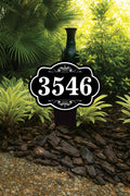 Personalized Address Plaque Yard Sign 10” x 14” - Rust-free Aluminum Address Sign, House Number Sign Plate for Lawn with Integrated Stake