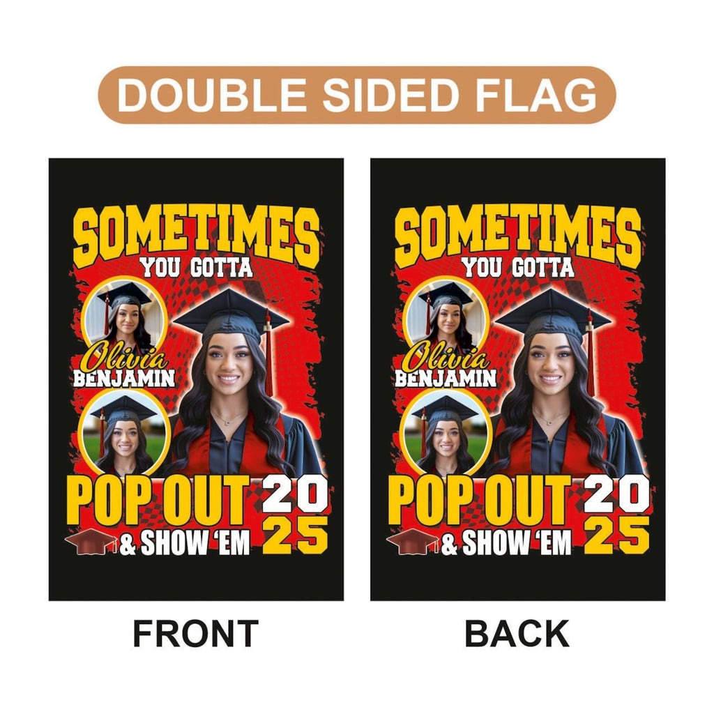 Personalized College Graduation Garden Flag, Double Sided Custom School, University Logo, Class of 2025 Yard Sign, Graduate Celebration Flag