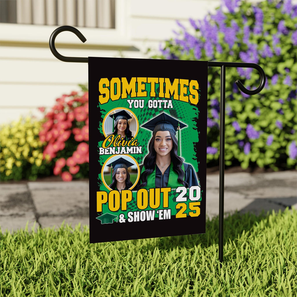 Personalized College Graduation Garden Flag, Double Sided Custom School, University Logo, Class of 2025 Yard Sign, Graduate Celebration Flag