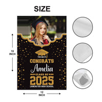 Personalized College Graduation Garden Flag, Double Sided Custom School, University Logo, Class of 2025 Yard Sign, Graduate Celebration Flag
