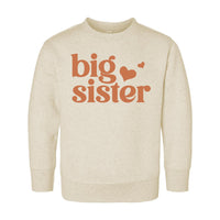 Big Sister Toddler Sweatshirt, Baby Bodysuit, Baby Shirt, Cute Retro Big Sister Gift, Pregnancy Announcement, Toddler Sister Reveal Clothing