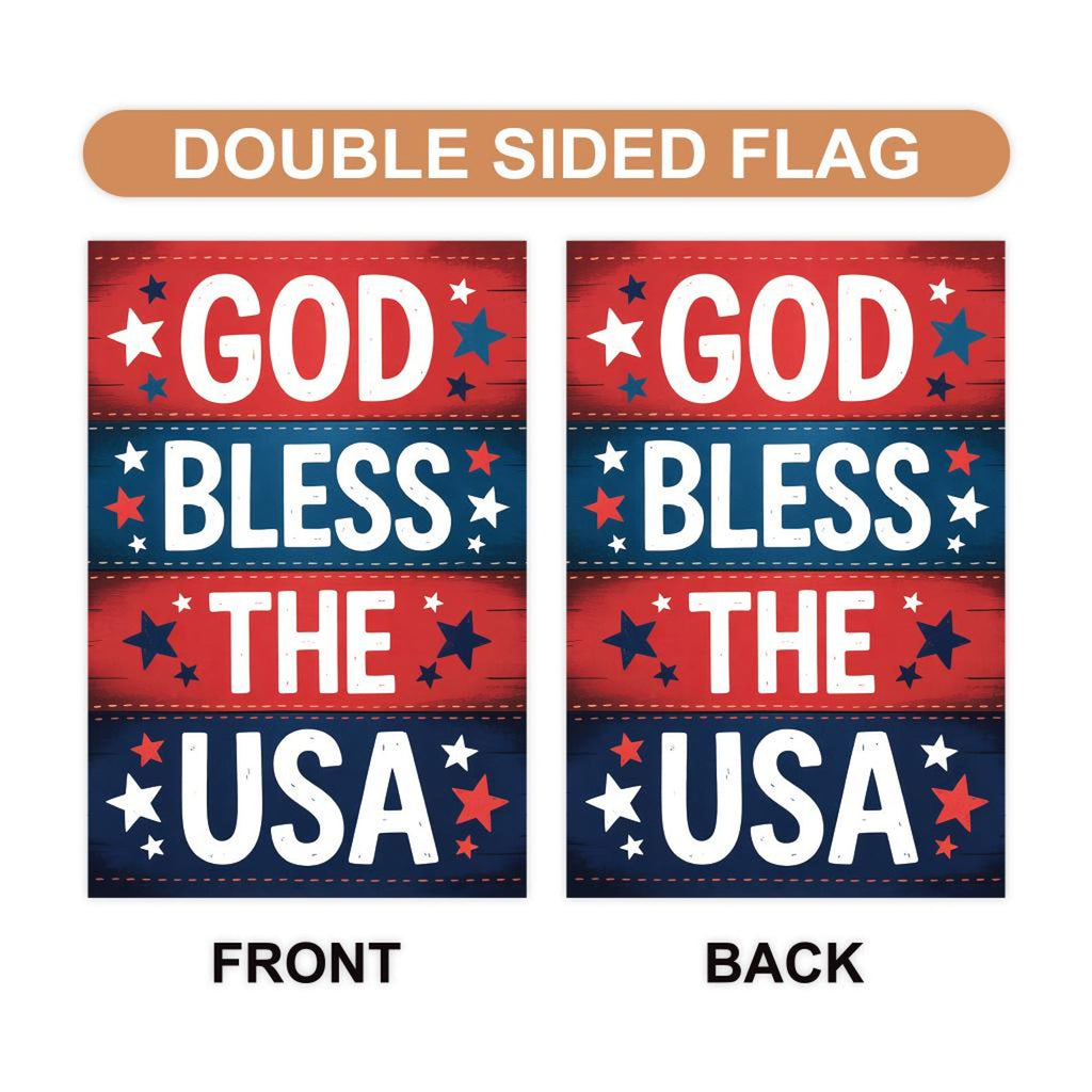 God Bless The USA Garden Flag, Patriotic Yard Flag, 4th of July Garden Decor, Red White Blue Outdoor Decoration, American Holiday Flag