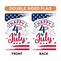 Happy 4th of July Garden Flag, Patriotic Yard Flag, American Flag Outdoor Decor, Independence Day Lawn Decoration, Red White Blue Flag