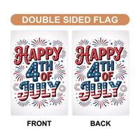Happy 4th of July Garden Flag, Patriotic Yard Flag, American Flag Outdoor Decor, Independence Day Lawn Decoration, Red White Blue Flag