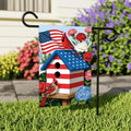 Patriotic Cardinal Garden Flag, American Flag Birdhouse Yard Flag, Red White Blue Floral Outdoor Decor, 4th of July Summer Lawn Decoration