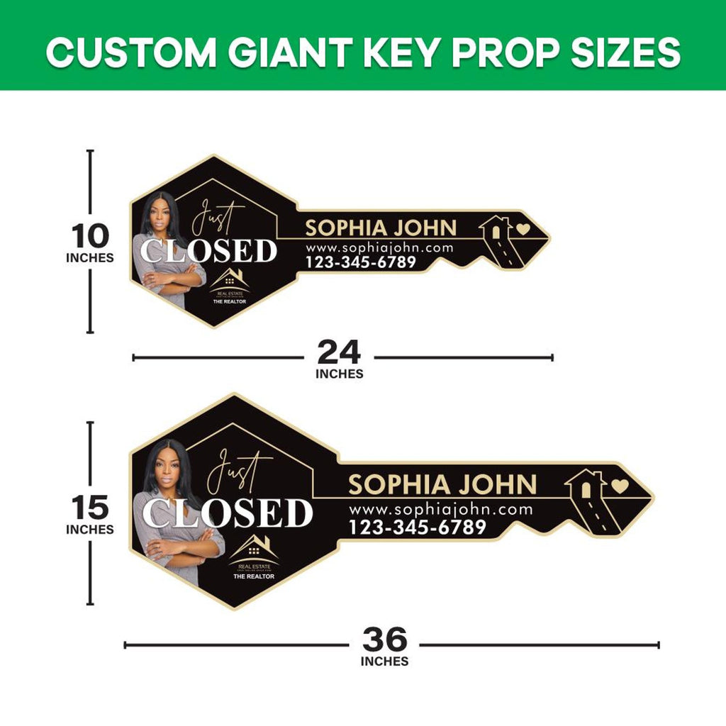 Personalized Real Estate Marketing Key Cutout Sign, Customized Realtor Social Media Photo Props, Realtor Key Sign, Customized Just Sold Key