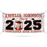 Graduation 2025 Personalized Banner, Congratulations Photo Banner, Graduation Party, Class of 2025, Graduation Vinyl Banner Metal Grommets