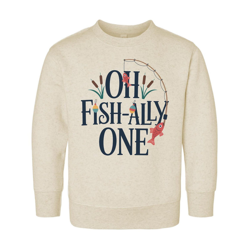Oh Fish-Ally One Toddler Sweatshirt, Baby Shirt, Onesie, Baby Bodysuit - Vintage First Birthday Outfit, Cute One Year Old Fishing Party Gift