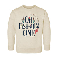 Oh Fish-Ally One Toddler Sweatshirt, Baby Shirt, Onesie, Baby Bodysuit - Vintage First Birthday Outfit, Cute One Year Old Fishing Party Gift