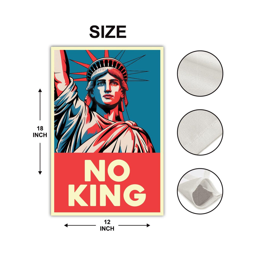 No Kings In America Garden Flag, 12x18 Inch Double Sided, Resist Hate Flag, Anti-Trump Flag, Resist Racism Flag, Resist Fascism Flag