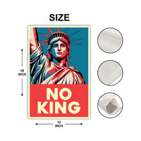 No Kings In America Garden Flag, 12x18 Inch Double Sided, Resist Hate Flag, Anti-Trump Flag, Resist Racism Flag, Resist Fascism Flag
