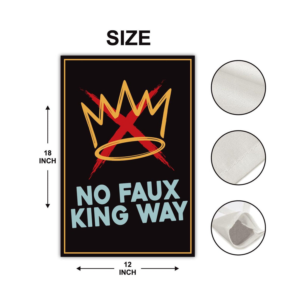 No Kings In America Garden Flag, 12x18 Inch Double Sided, No Faux King Way Flag, Anti-Trump Flag, Resist Racism Flag, Resist Fascism Flag