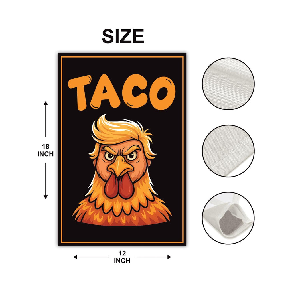 Let's Go Taco Trump Always Chickens Out Protest Garden Flag, Double Sided, Resist Hate, Anti-Trump, Resist Racism Flag, Resist Fascism Flag