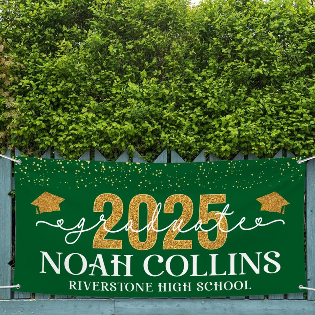 Personalized Graduation Party Banner, College Graduation Sign, Custom Graduate College University Bound Vinyl Banner With Metal Grommets