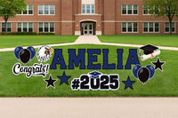 Personalized Graduation Yard Sign Letters 17", Custom Graduation Yard Cutouts Congratulations Grad 2025 Yard Décor With Metal Stakes