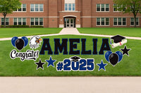 Personalized Graduation Yard Sign Letters 17", Custom Graduation Yard Cutouts Congratulations Grad 2025 Yard Décor With Metal Stakes