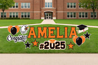 Personalized Graduation Yard Sign Letters 17", Custom Graduation Yard Cutouts Congratulations Grad 2025 Yard Décor With Metal Stakes