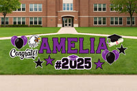Personalized Graduation Yard Sign Letters 17", Custom Graduation Yard Cutouts Congratulations Grad 2025 Yard Décor With Metal Stakes